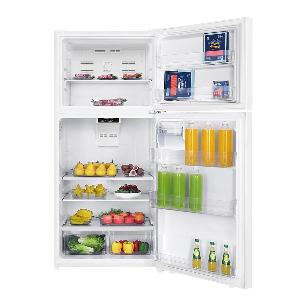 Verona VEFTF3018RWH 30 inch Top Freezer Refrigerator with 18.1 cu. ft. Total Capacity, LED Lighting, Reversible Doors, Gallon Door Storage, Recessed Handle, Energy Star (White)