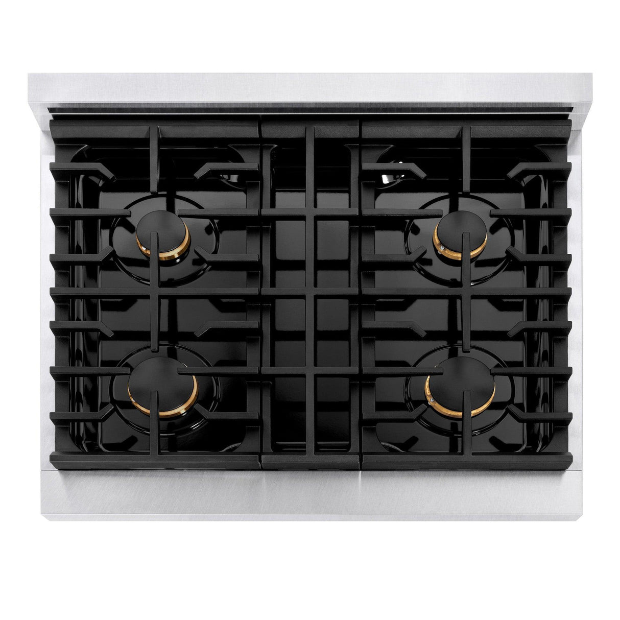 ZLINE 30 in. 4.2 cu. ft. Gas Range with Convection Gas Oven in DuraSnow' Stainless Steel with 4 Brass Burners (SGRS-BR-30)