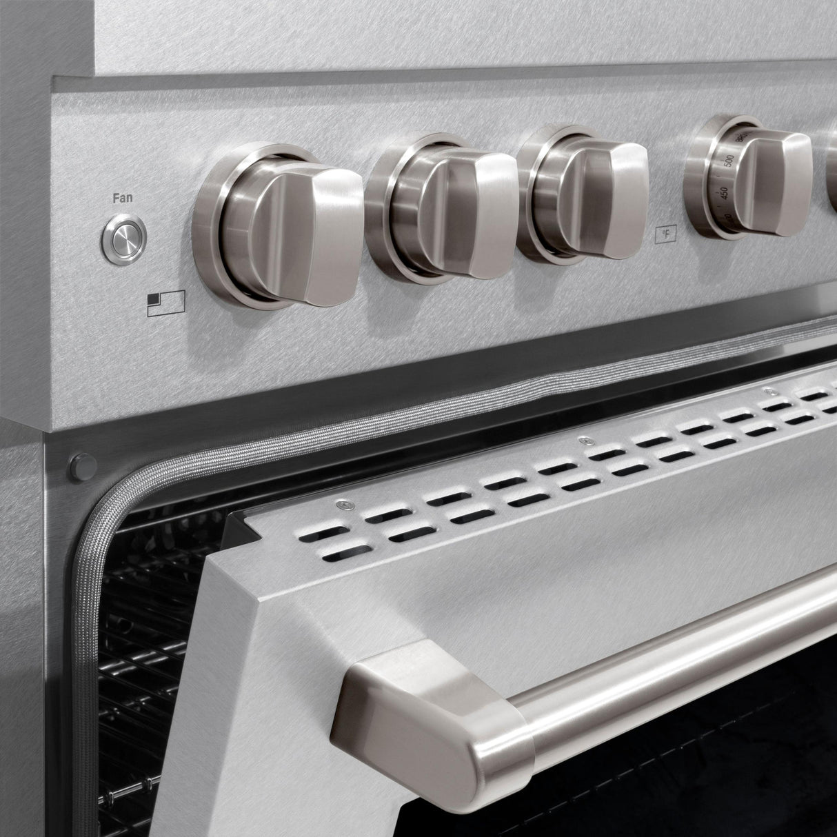 ZLINE 36 in. 5.2 cu. ft. Gas Range with Convection Gas Oven in DuraSnow' Stainless Steel with 6 Brass Burners (SGRS-BR-36)
