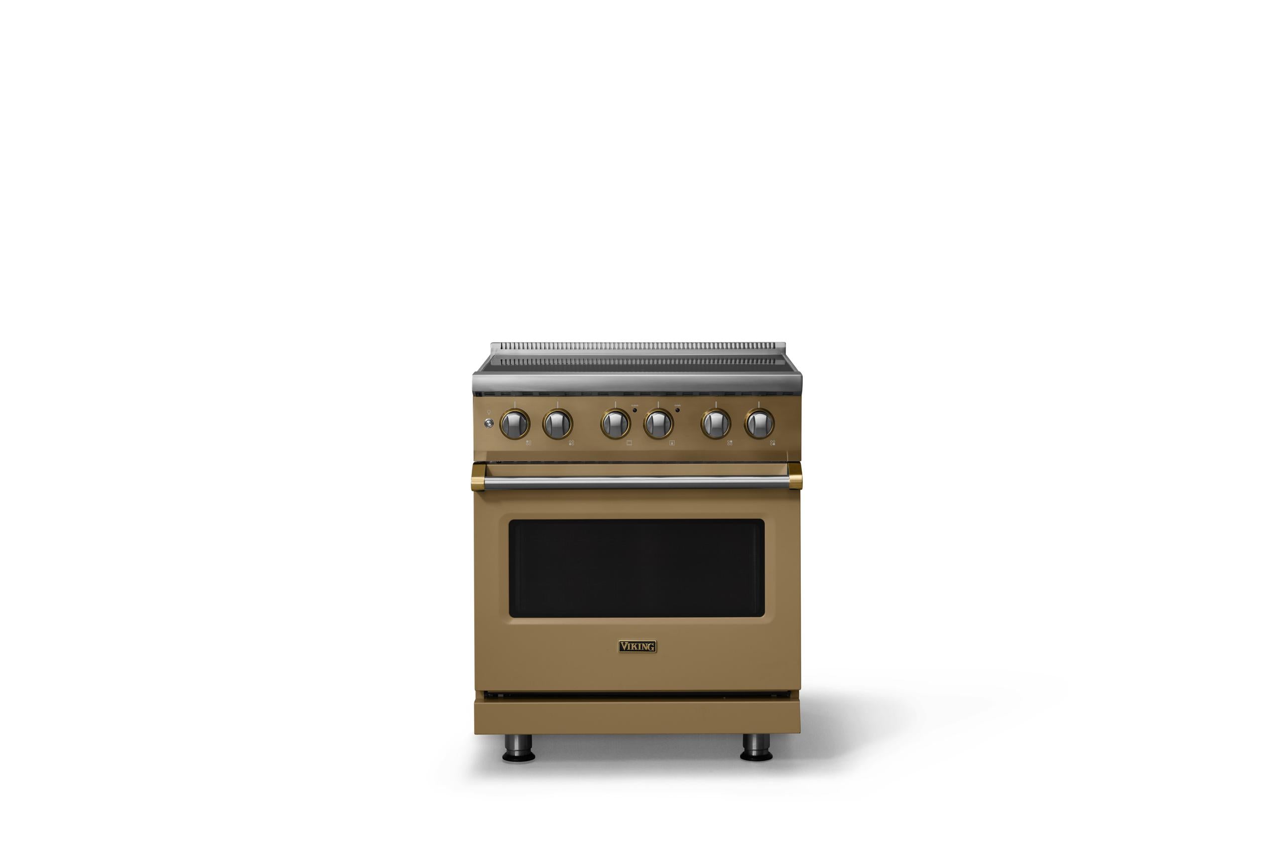 30"W. Induction Range (Finish: Golden Hour, Trim: Brushed Brass)