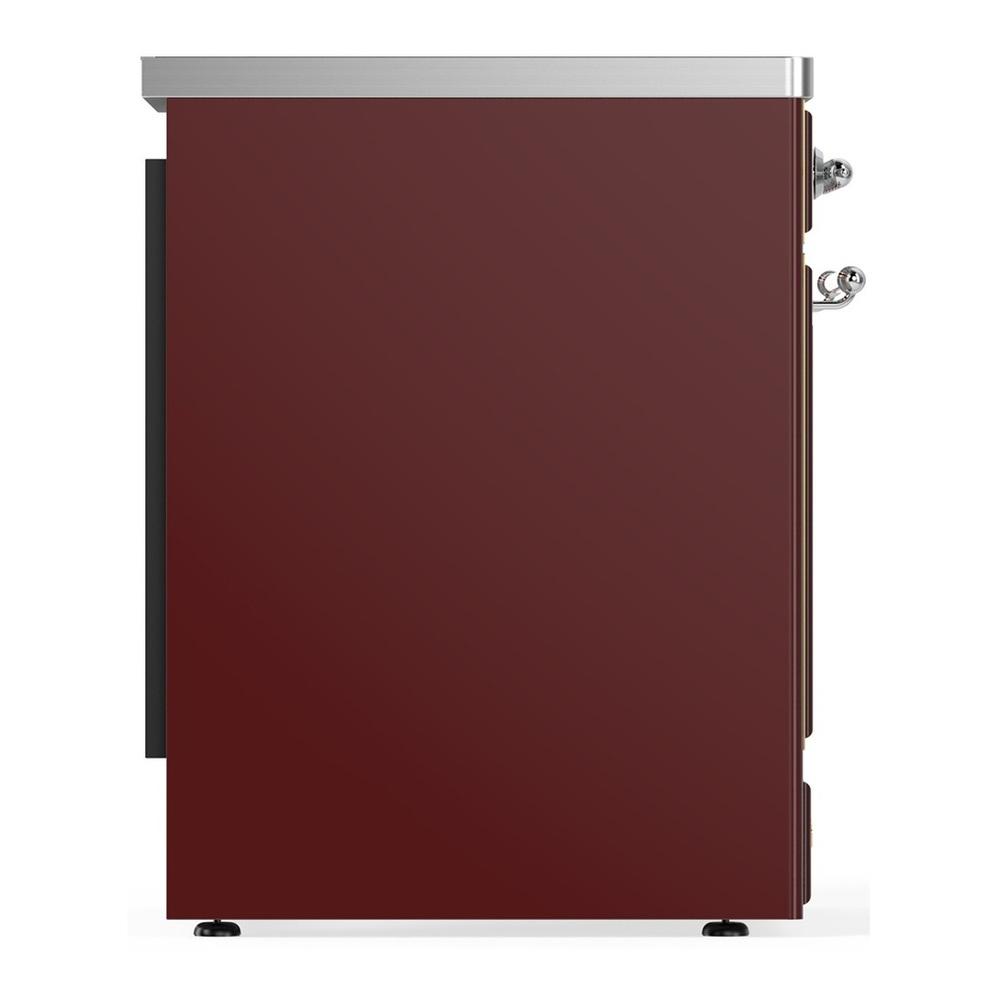 ILVE UMIB30NR3BUC Majestic III 30 inch Induction Range with 4 Elements, 4 cu. ft. Oven Capacity (Triple Glass Door, Burgundy, Chrome)