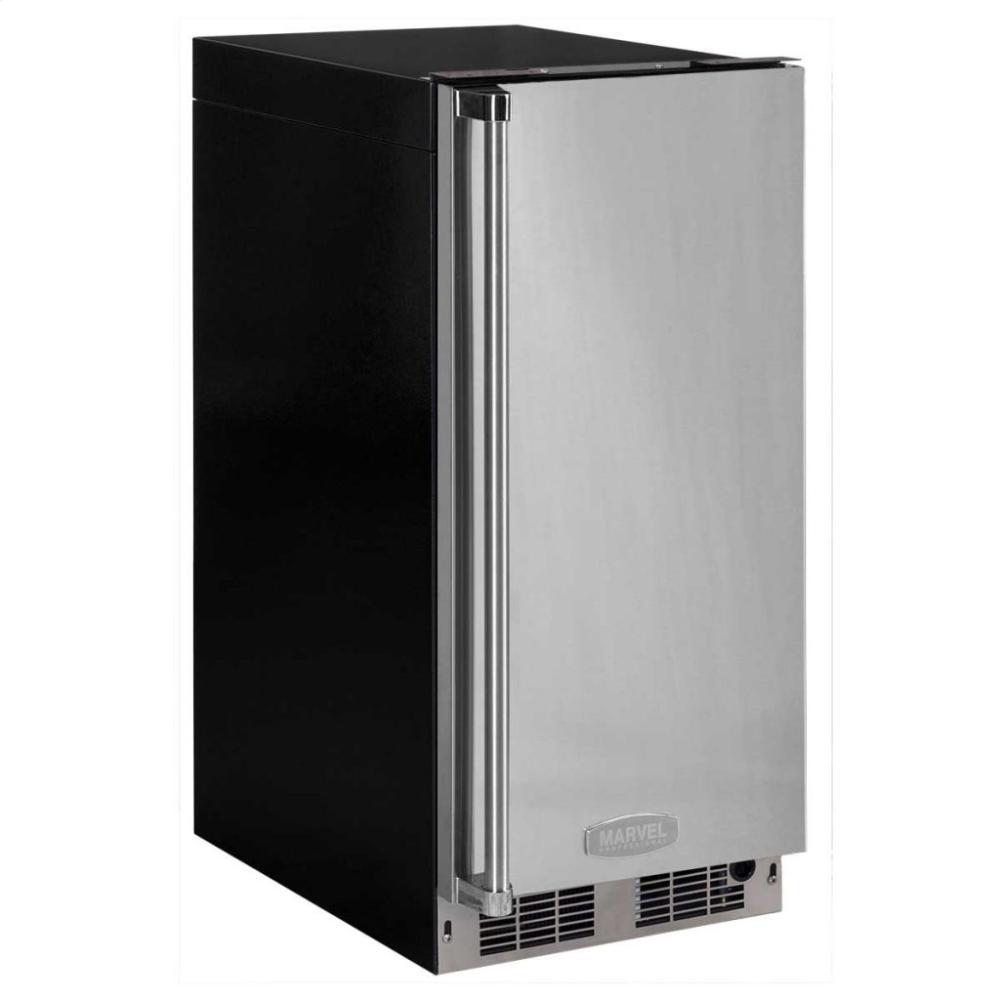 15" Clear Ice Machine with Tri-Color Illuminice Lighting - Solid Stainless Steel Door, Integrated Left Hinge, Professional Handle