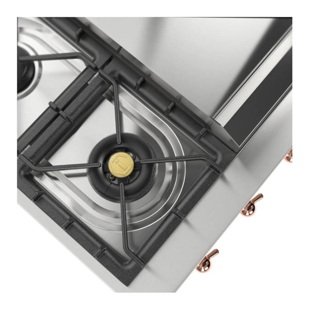 ILVE UHCP48FNSSPLP Nostalgie II 48 inch Built-In Gas Rangetop with Griddle, in Stainless Steel (Liquid Propane, Copper)