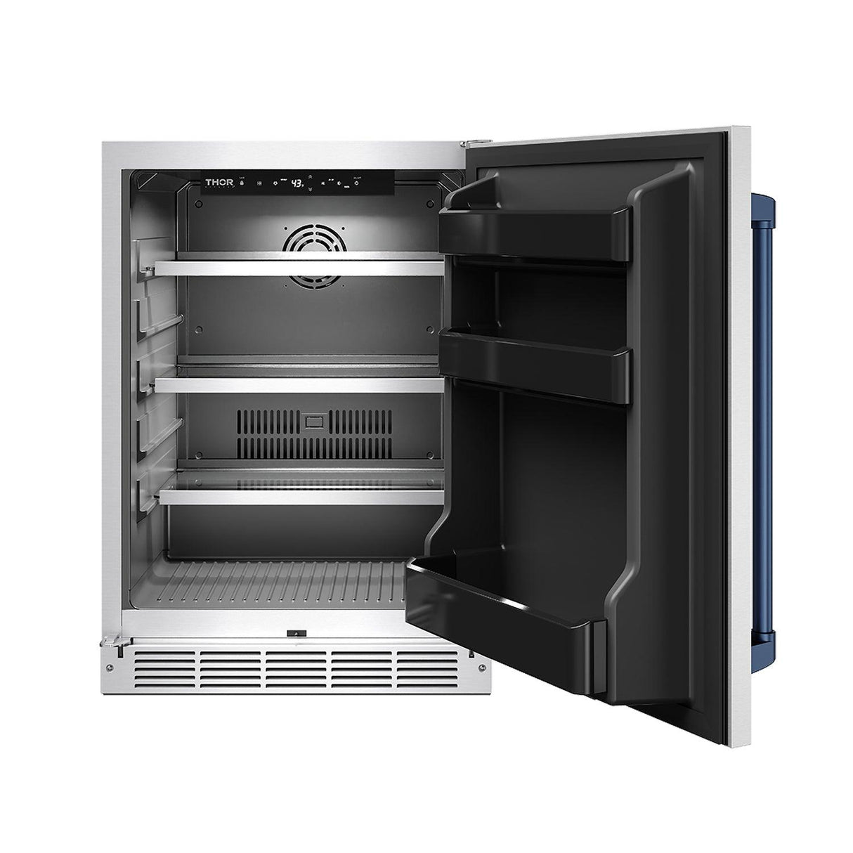 Gordon Ramsay Collection 24 Inch Outdoor Undercounter Beverage Cooler In Stainless Steel/blue