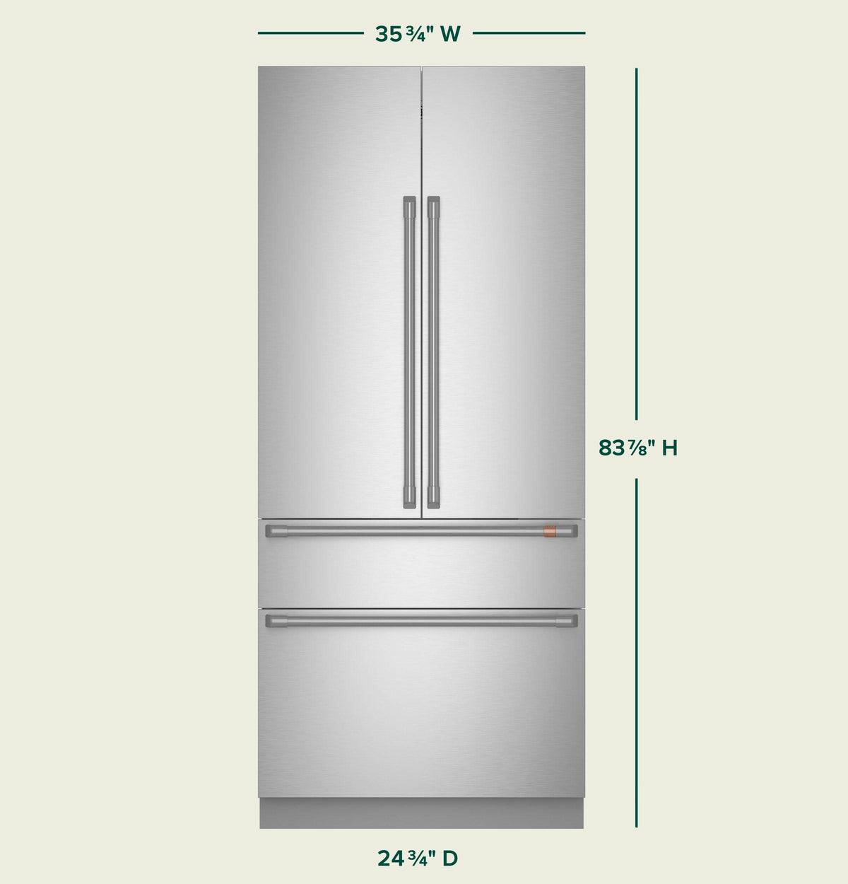 CAFE™ 36" Panel-Ready Integrated French-Door Refrigerator