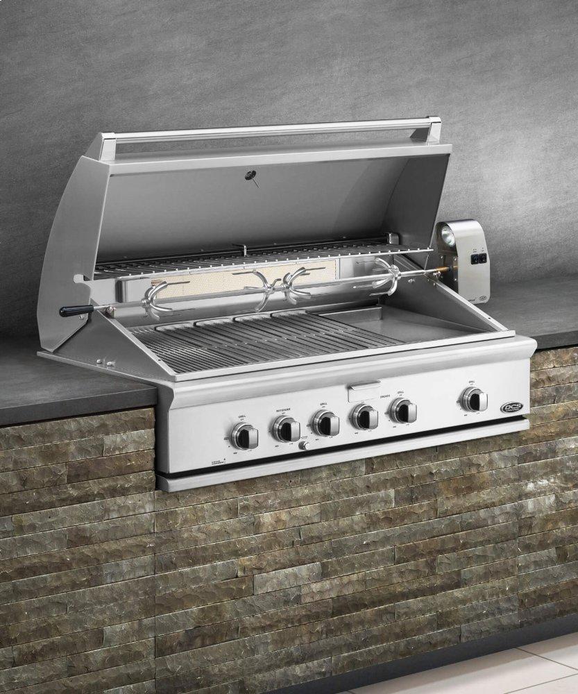 48" Traditional Grill With Rotisserie, Griddle and Hybrid Ir Burner