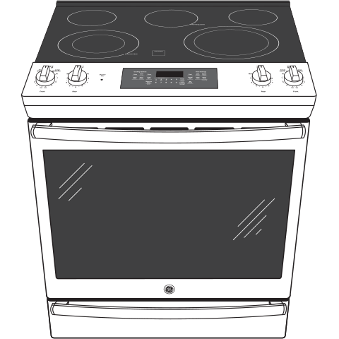 GE® 30" Slide-In Electric Convection Range