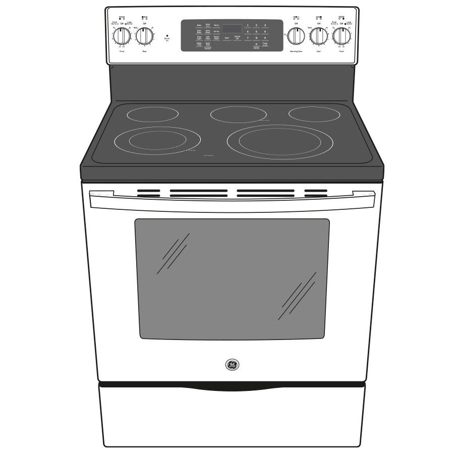 GE® 30" Free-Standing Electric Convection Range with No Preheat Air Fry