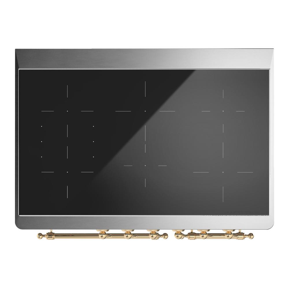 ILVE UMDIB40NR3EGG Majestic III 40 inch Induction Range with 6 Elements, 3.82 cu. ft. Total Oven Capacity (Triple Glass Door, Emerald Green, Brass)