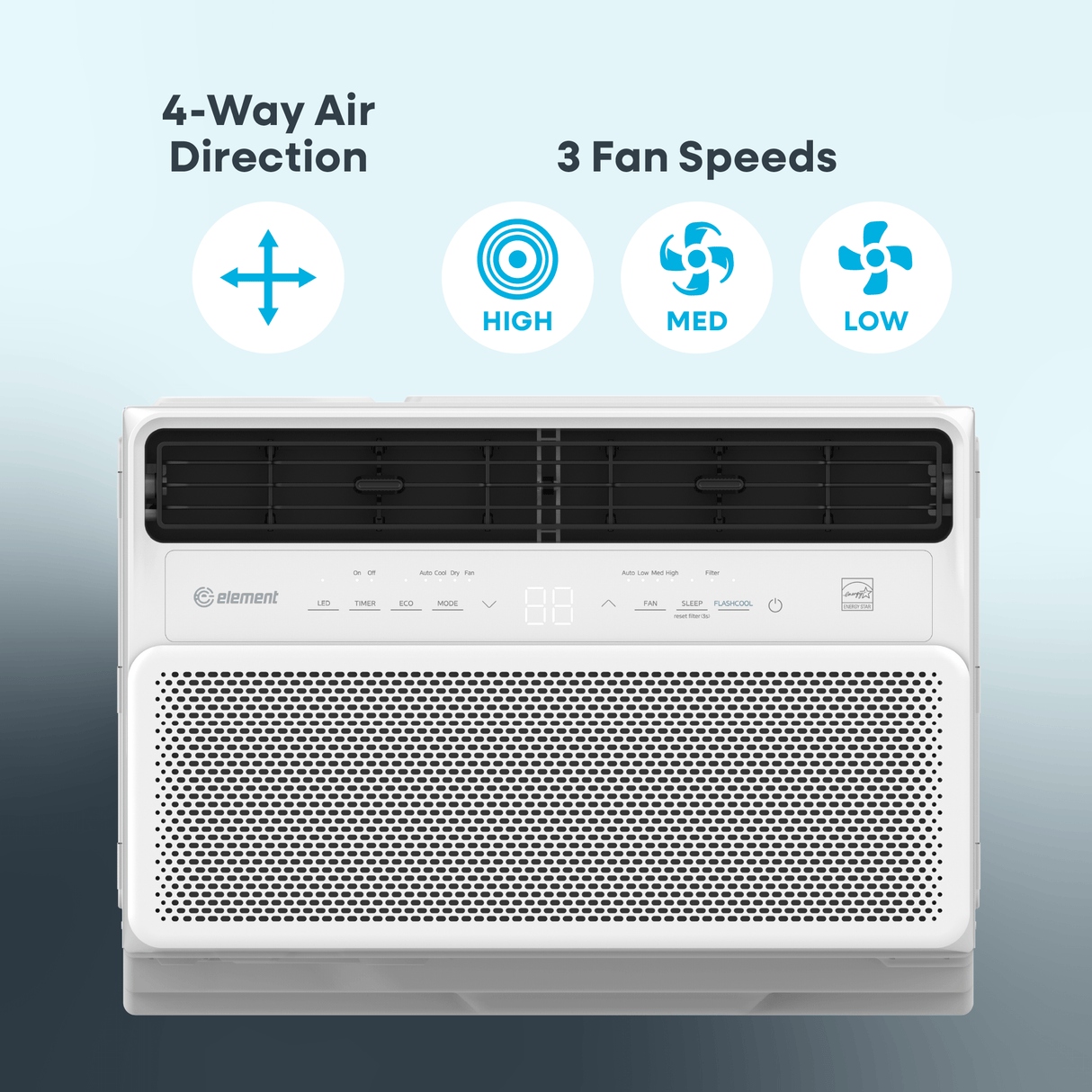 Element 8,000 BTU, 115V Inverter Window Air Conditioner - White (EHWR08BE)