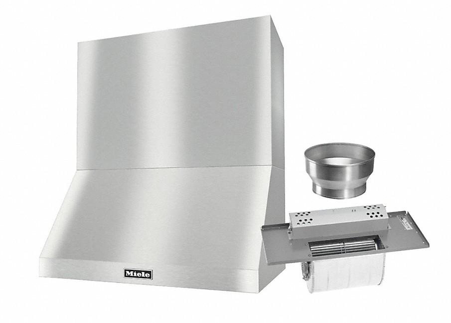 DAR 1230 Set 9 Wall-Mounted Range Hood with Extraction Mode with integrated XL motor including 24" chimney cover