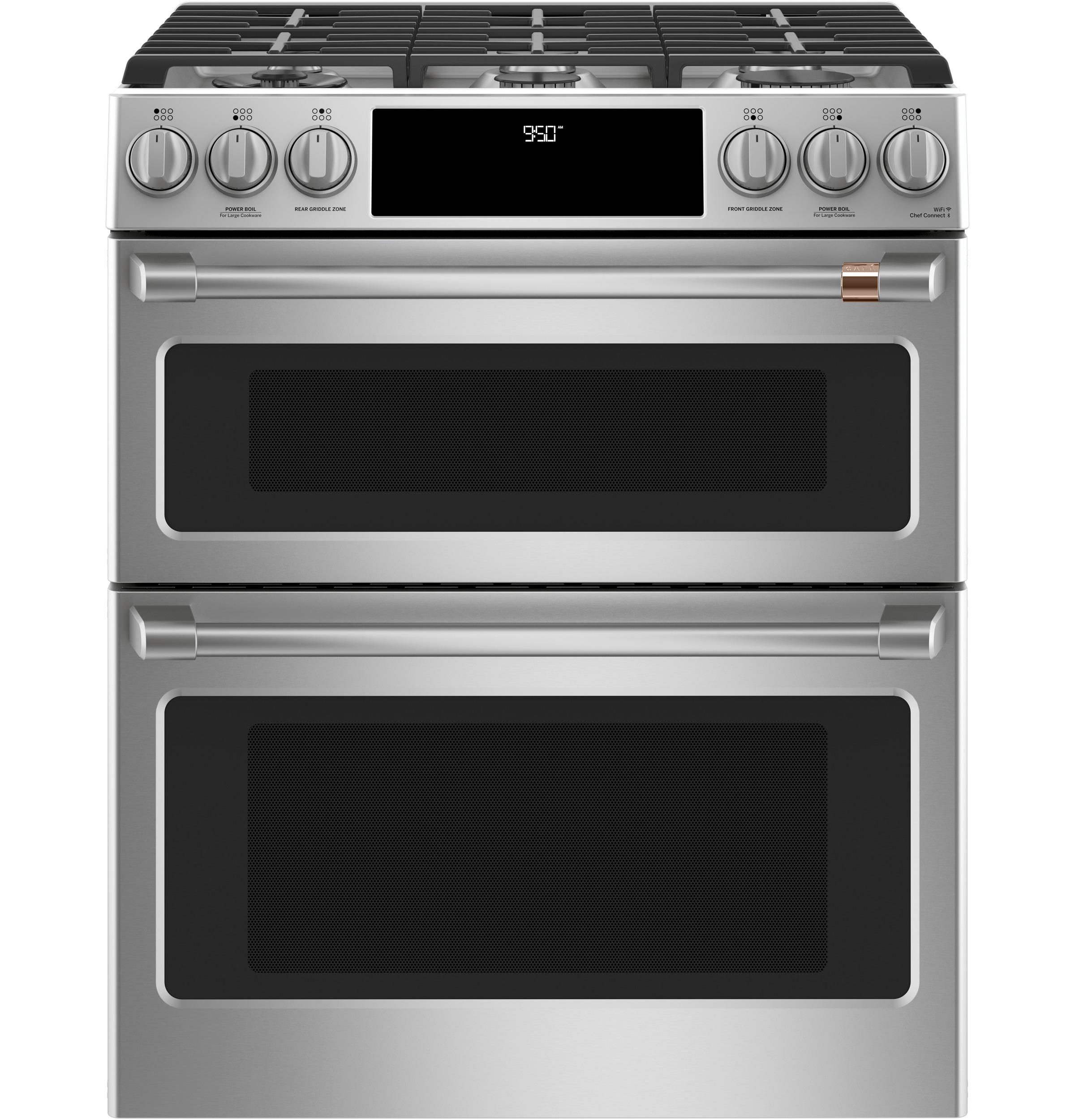 Café 30" Smart Slide-In, Front-Control, Dual-Fuel, Double-Oven Range with Convection