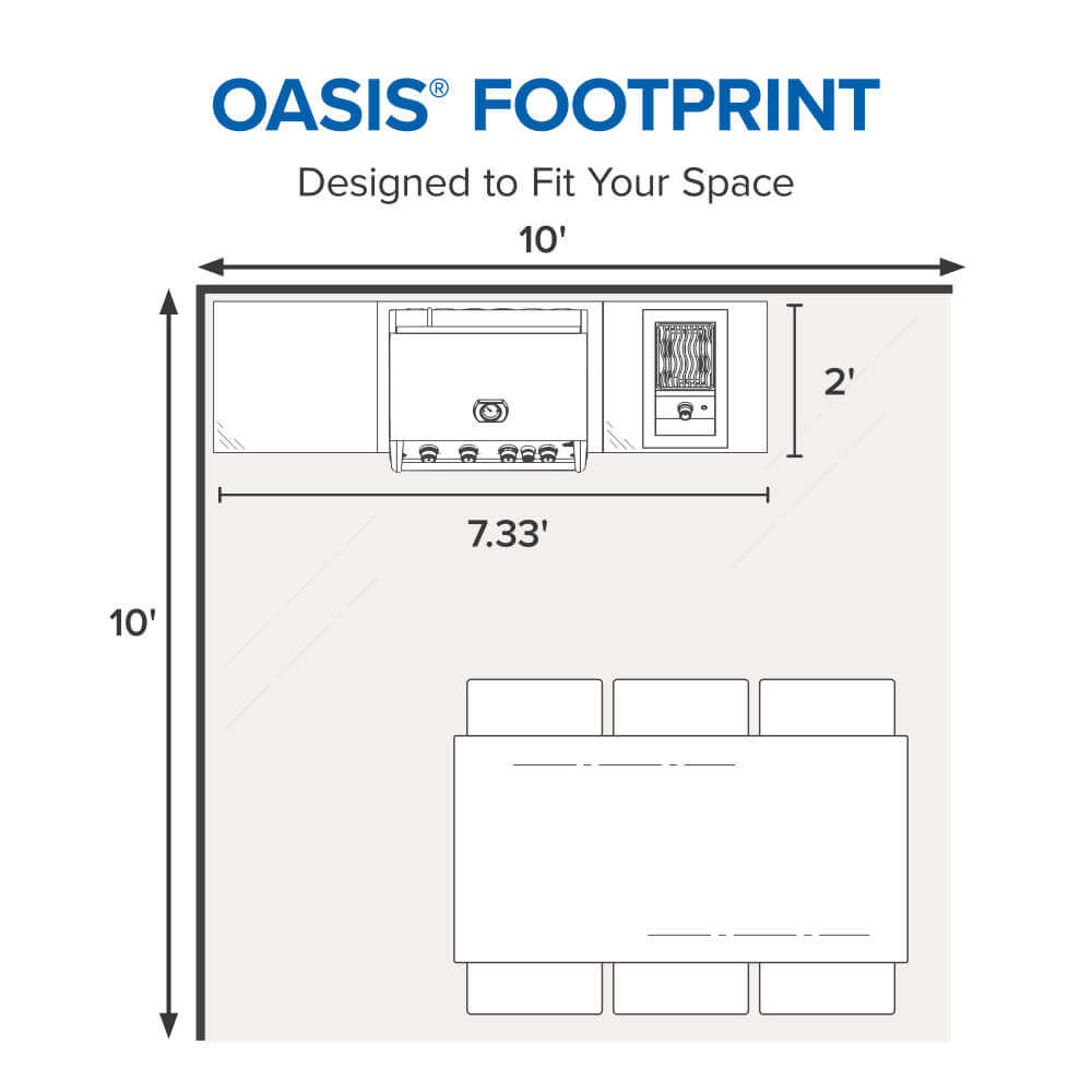 OASIS Outdoor Kitchen Kit, Built-in 700 Series 32 with Stainless Steel Countertops , Propane, Matte/Matt Black
