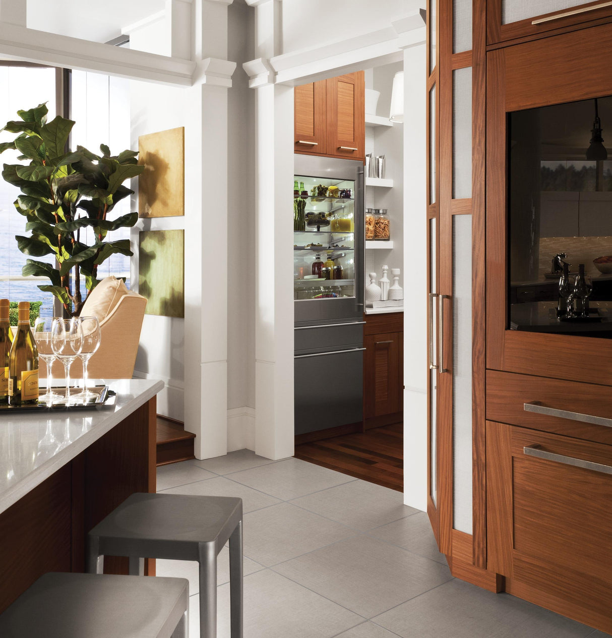 Monogram 30" Integrated Glass-Door Refrigerator for Single or Dual Installation