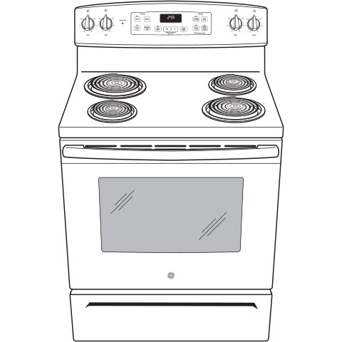 GE® 30" Free-Standing Self-Clean Electric Range