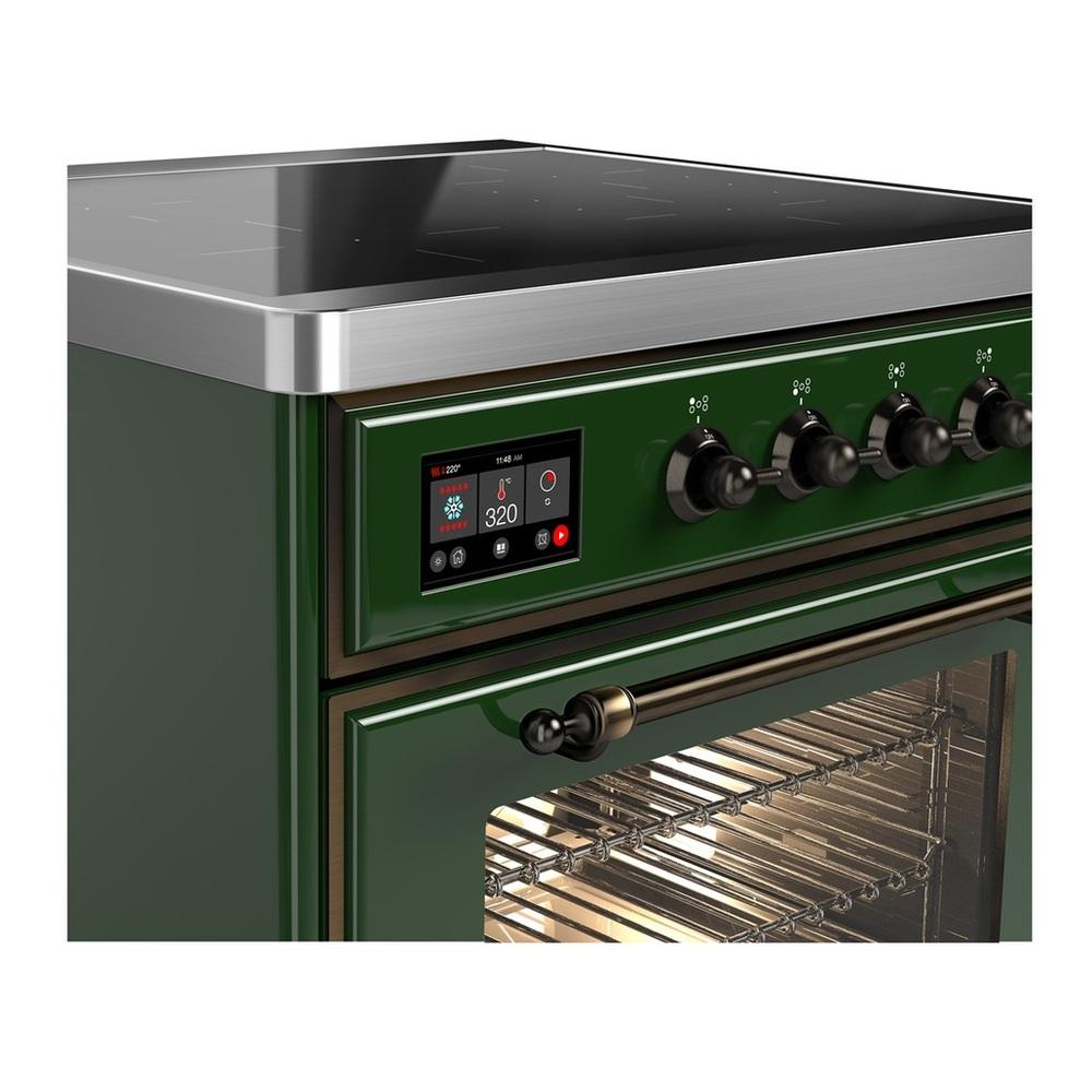 ILVE UMIB30NR3EGB Majestic III 30 inch Induction Range with 4 Elements, 4 cu. ft. Oven Capacity (Triple Glass Door, Emerald Green, Burnished)