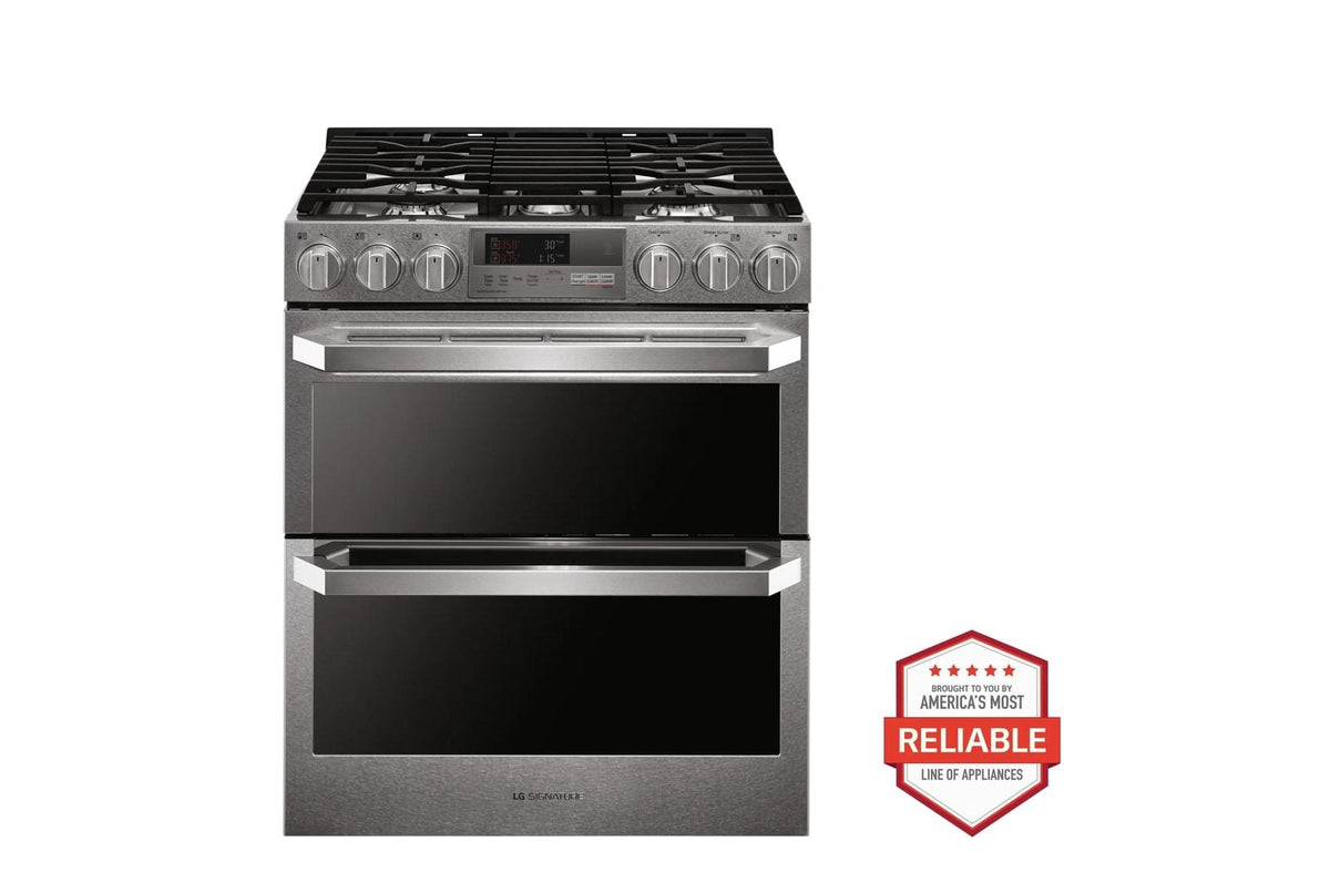 LG SIGNATURE 7.3 cu. ft. Smart Wi-Fi Enabled Dual Fuel Double Oven Range with ProBake Convection®
