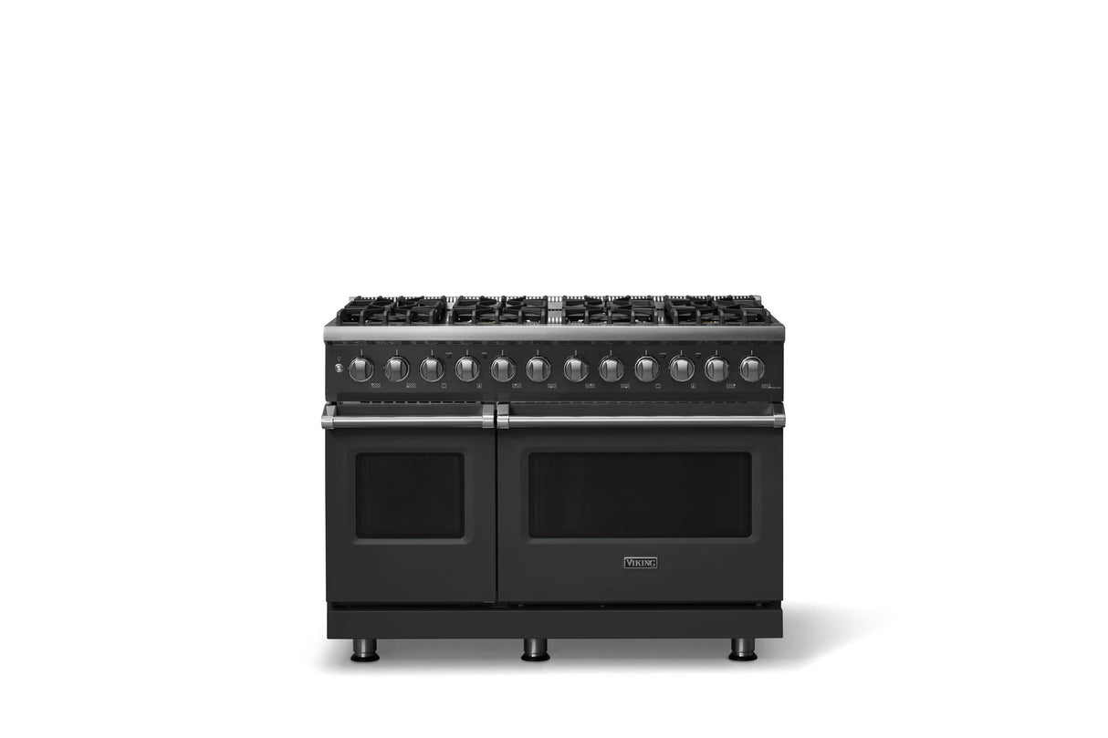 48"W. Dual Fuel Range (Burner: 8b, Finish: Antique Bronze, Trim: Polished Chrome, Fuel: Propane)