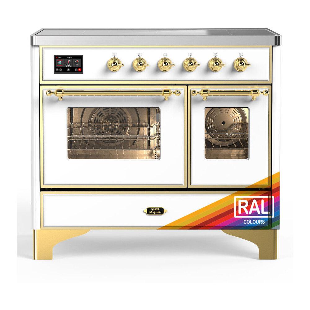 ILVE UMDIB40NR3RAG Majestic III 40 inch Induction Range with 6 Elements, 3.82 cu. ft. Total Oven Capacity (Triple Glass Door, RAL, Brass)