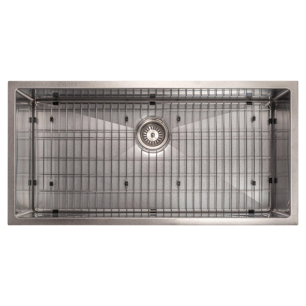 ZLINE 36 in. Meribel Undermount Single Bowl Satin Stainless Steel Kitchen Sink with Bottom Grid (SRS-36S)