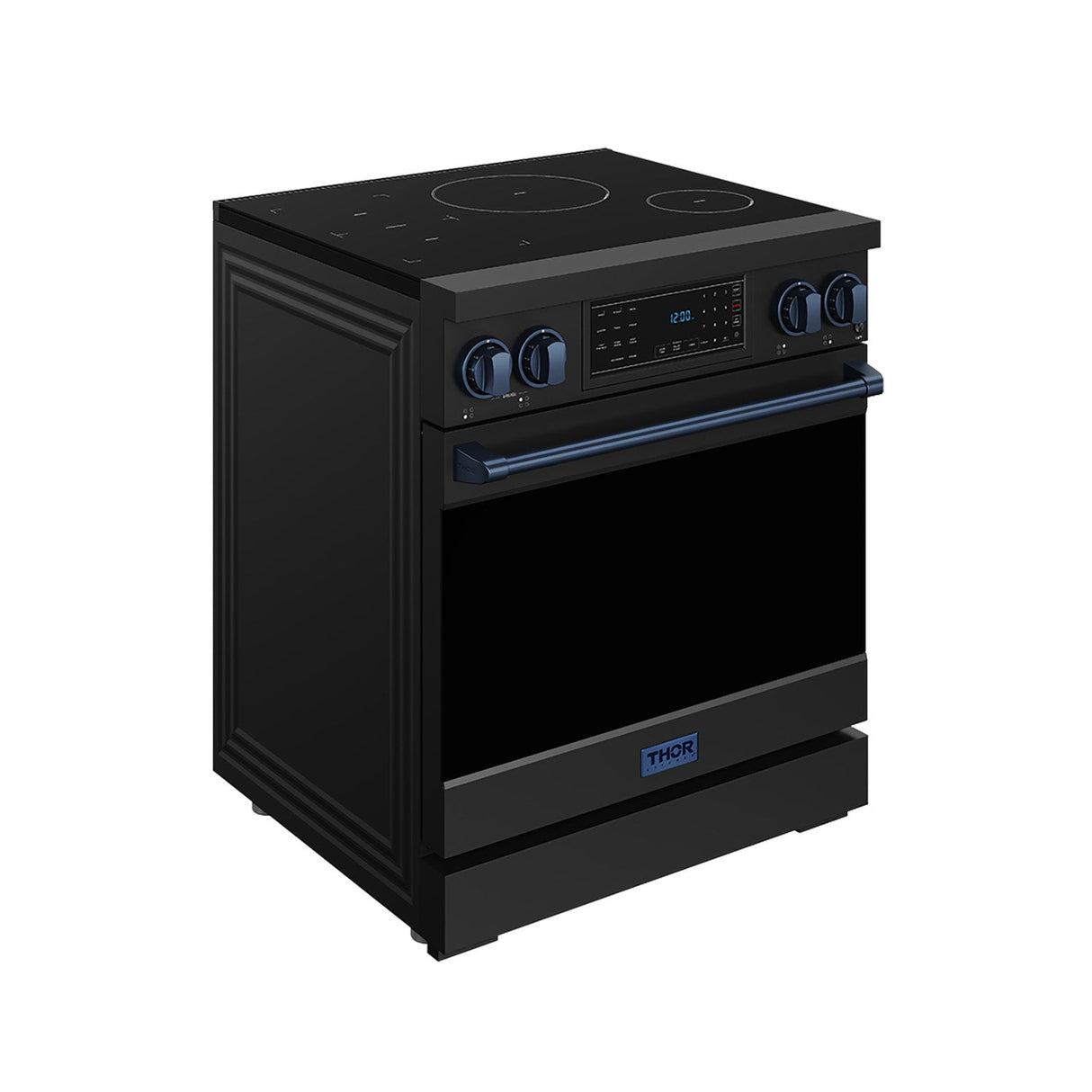 30 Inch Professional Induction Range With Tilt Panel Touch Control In Black and Blue Gordon Ramsay Series