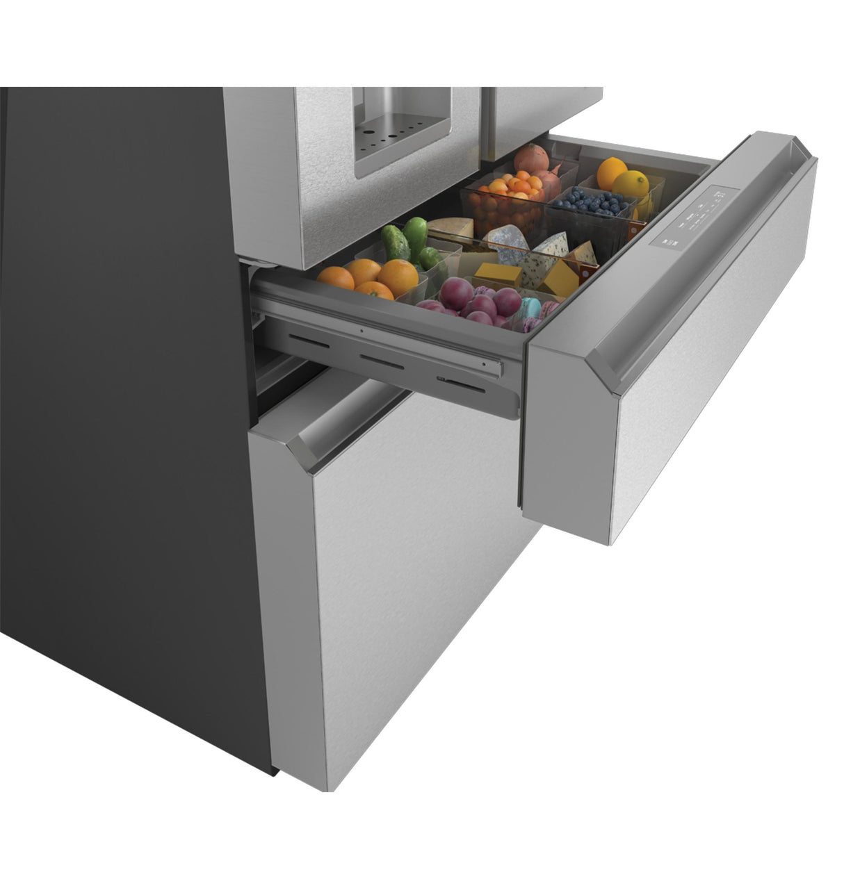 Café™ ENERGY STAR® 27.8 Cu. Ft. Smart 4-Door French-Door Refrigerator in Platinum Glass