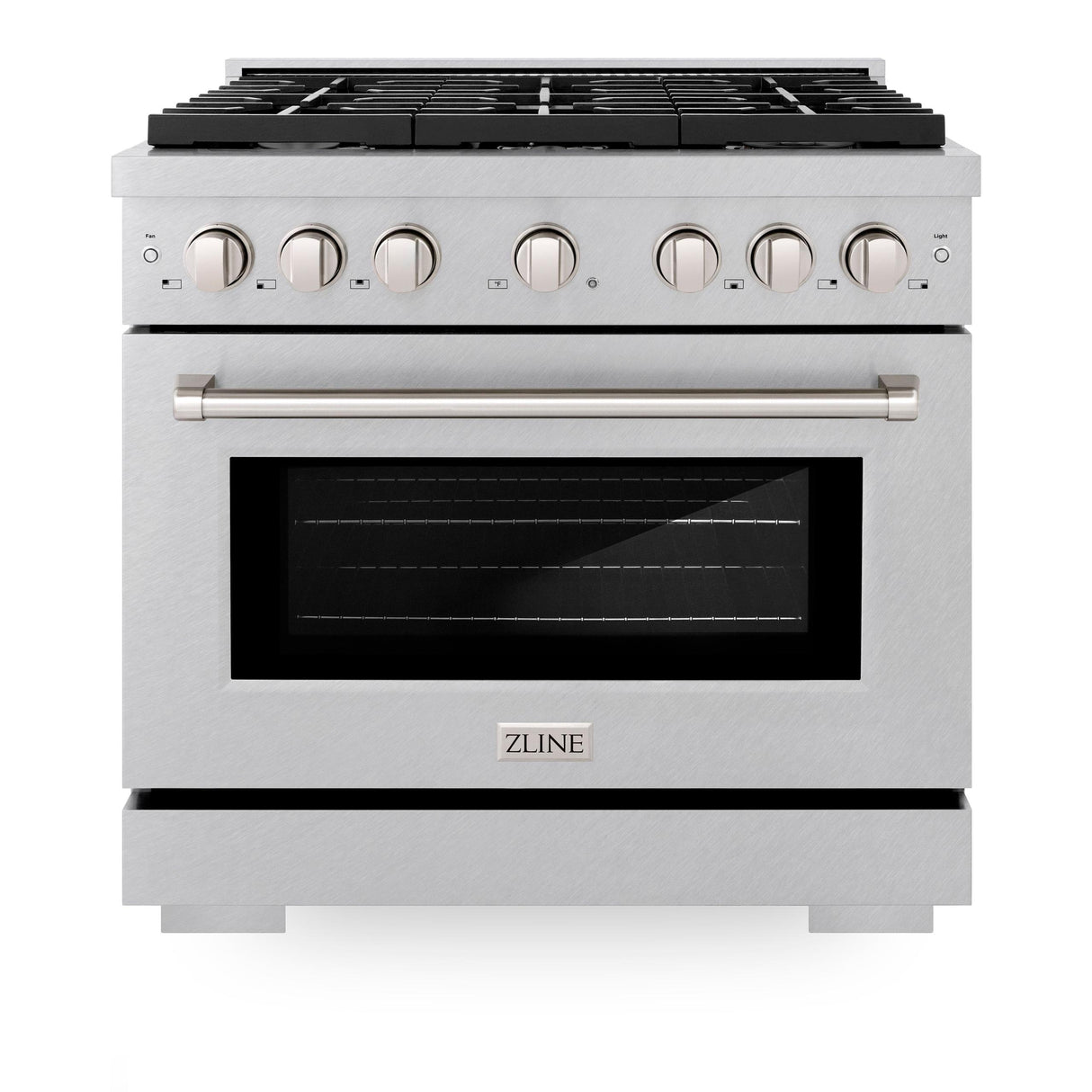 ZLINE 36 in. 5.2 cu. ft. 6 Burner Gas Range with Convection Gas Oven in DuraSnow' Stainless Steel (SGRS-36)