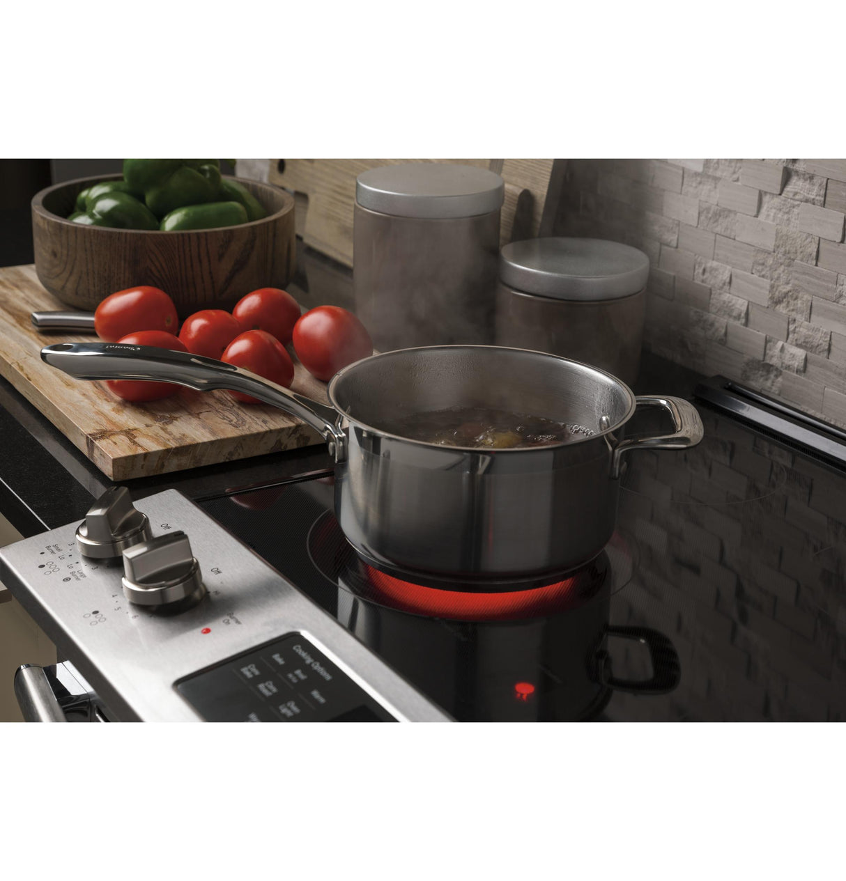 GE® 30" Slide-In Electric Convection Range