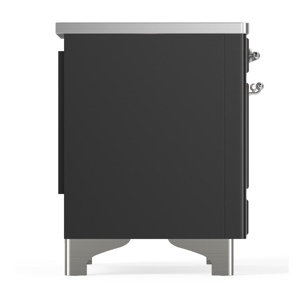 ILVE UMDIB40QNR3MGC Majestic III 40 inch Induction Range with 6 Elements, 3.82 cu. ft. Total Oven Capacity (Solid Door, Graphite Matte, Chrome)