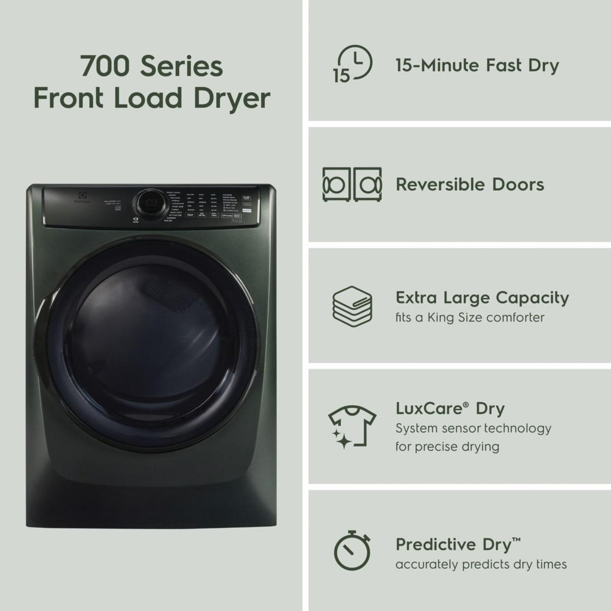 Front Load Perfect Steam™ Gas Dryer with LuxCare® Dry and Instant Refresh - 8.0 Cu. Ft.