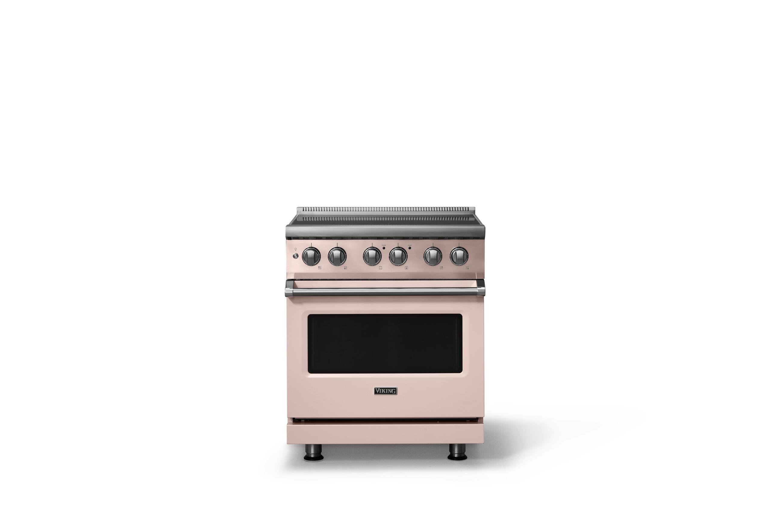 30"W. Induction Range (Finish: Blush, Trim: Polished Chrome)