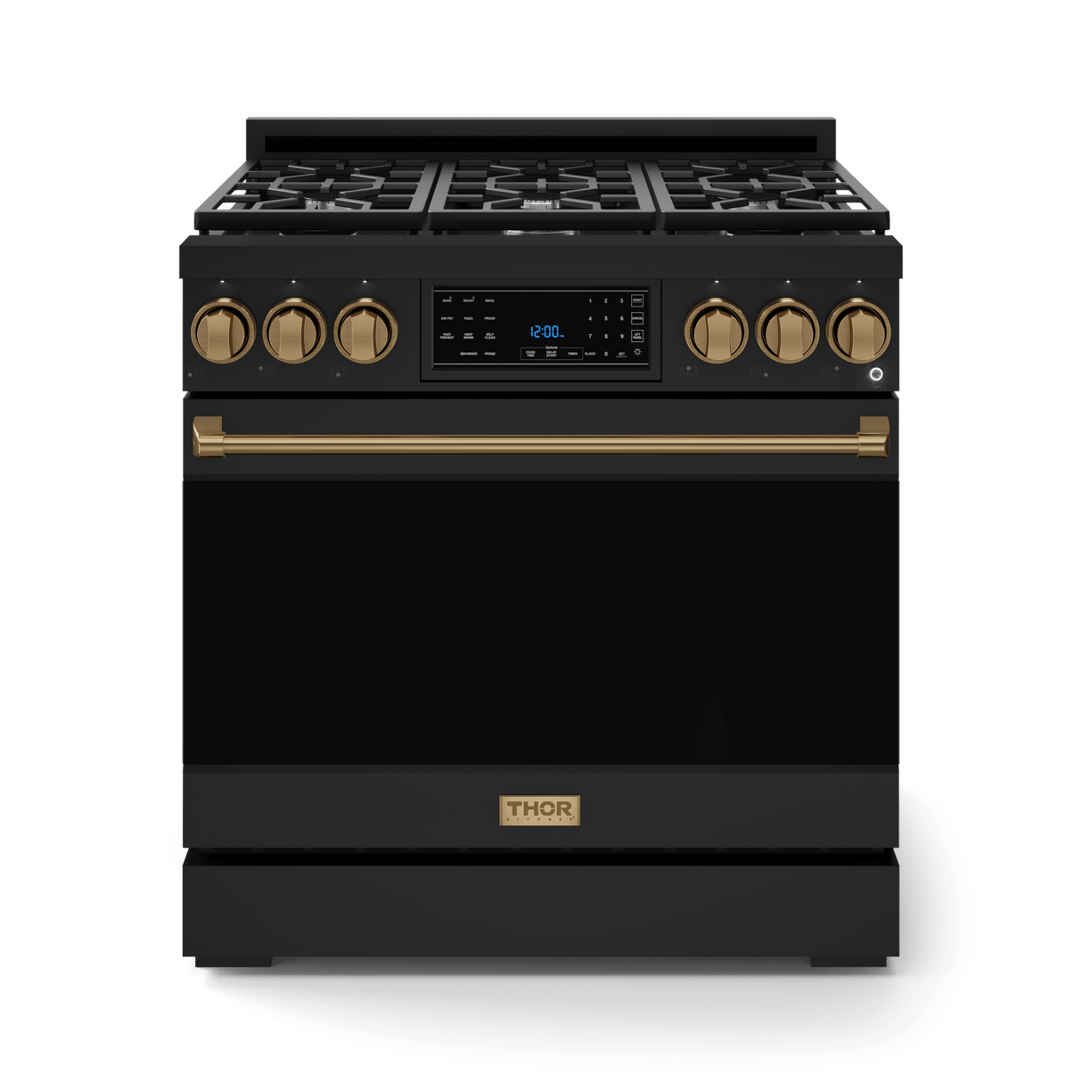 36 Inch Professional Gas Range With Tilt Panel Touch Control In Black/bronze Gordon Ramsay Series