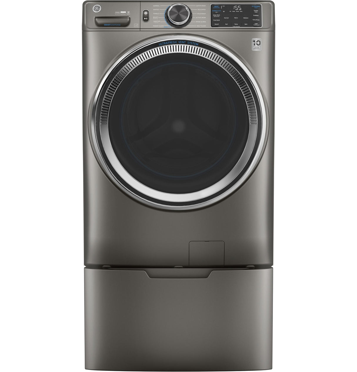 GE® ENERGY STAR® 4.8 cu. ft. Capacity Smart Front Load Steam Washer with SmartDispense™ UltraFresh Vent System with OdorBlock™ and Steam