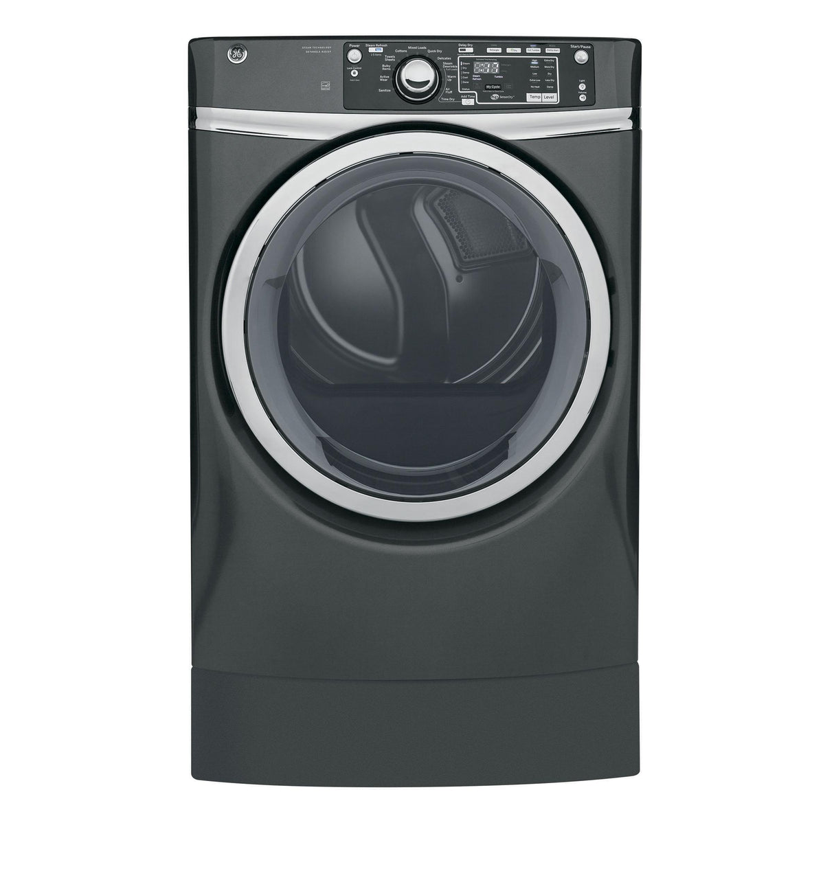 GE® 8.3 cu. ft. Capacity RightHeight™ Front Load Gas ENERGY STAR® Dryer with Steam