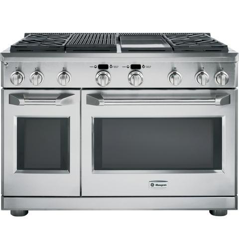 GE Monogram® 48" All Gas Professional Range with 4 Burners, Grill, and Griddle (Liquid Propane)
