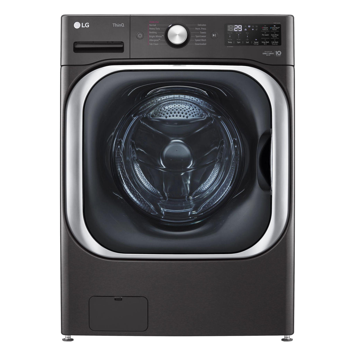 Ultimate 29 Inch Laundry Suite Bundle - Washer, Electric Dryer & Laundry Pedestal in Black Steel