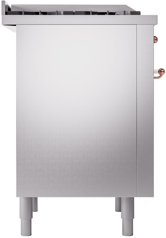 Nostalgie II 36 Inch Dual Fuel Liquid Propane Freestanding Range in Stainless Steel with Copper Trim