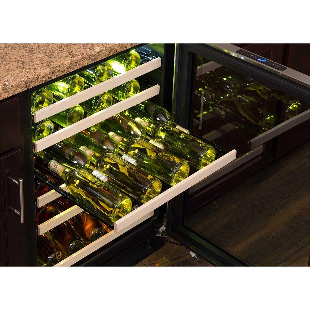 24-In Built-In High Efficiency Single Zone Wine Refrigerator with Door Style - Stainless Steel Frame Glass, Door Swing - Right