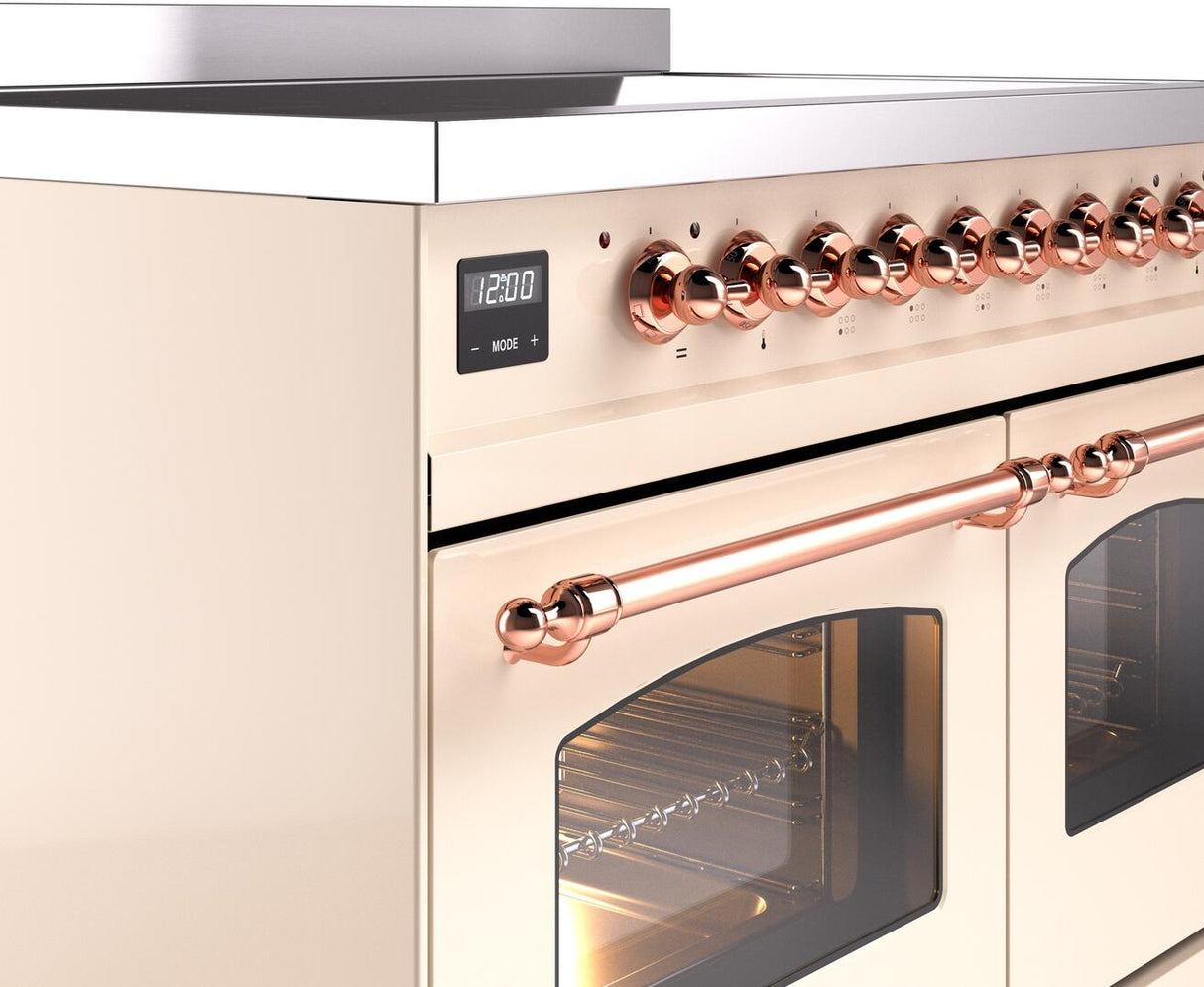 Nostalgie II 40 Inch Electric Freestanding Range in Antique White with Copper Trim