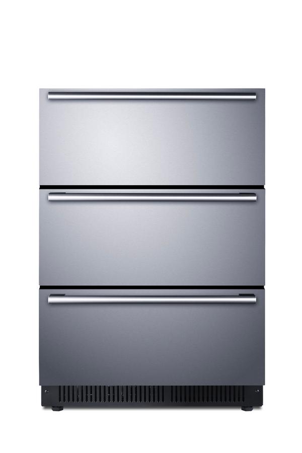 24" Wide Built-in 3-drawer Outdoor All-refrigerator