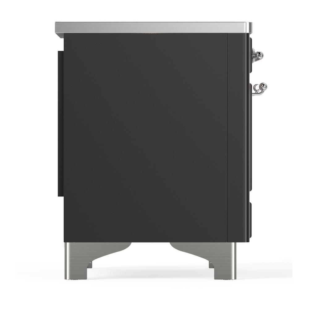 ILVE UMIB36QNR3MGC Majestic III 36 inch Induction Range with 6 Elements, 3.5 cu. ft. Total Oven Capacity (Solid Door, Graphite Matte, Chrome)
