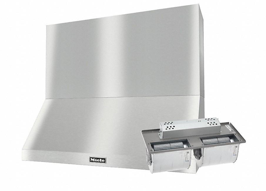 DAR 1250 Set 4 Wall-Mounted Range Hood with Extraction Mode with integrated XXL motor including 24" chimney cover.