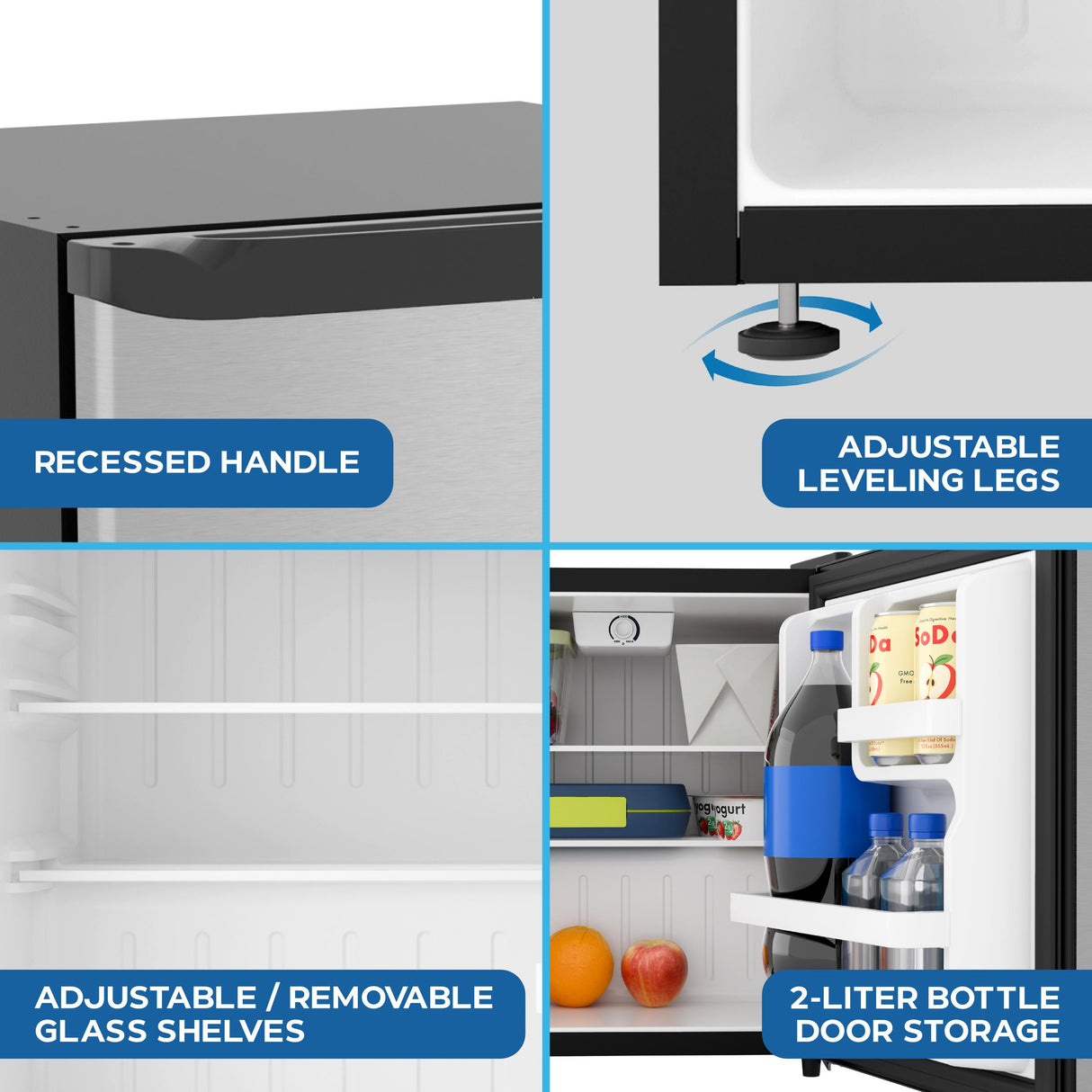 Avanti 1.6 Cu. Ft. Compact Refrigerator with Auto-Defrost, in Stainless (AVAR16F3S)