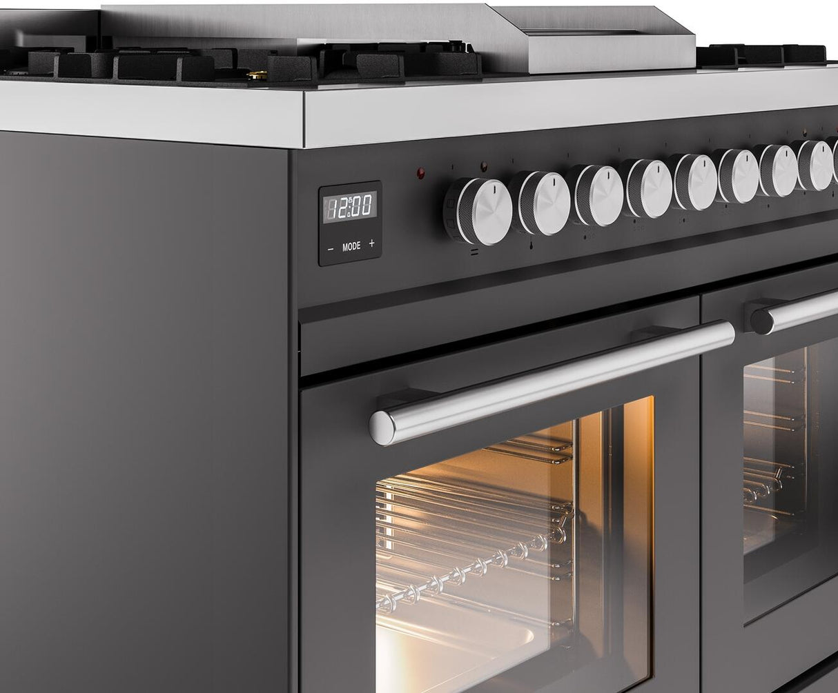 Professional Plus II 40 Inch Dual Fuel Liquid Propane Freestanding Range in Matte Graphite with Trim