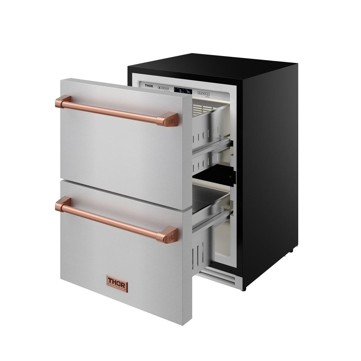 24 Inch Undercounter Built-in / Freestanding Drawer Freezer - Stainless Steel/rose Gold Gordon Ramsay Series