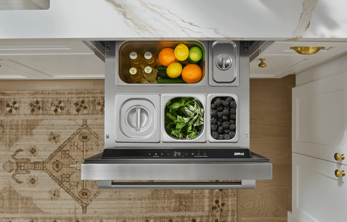 Presrv Refrigerator Drawers, 24in Compact, SS, 1 Zone