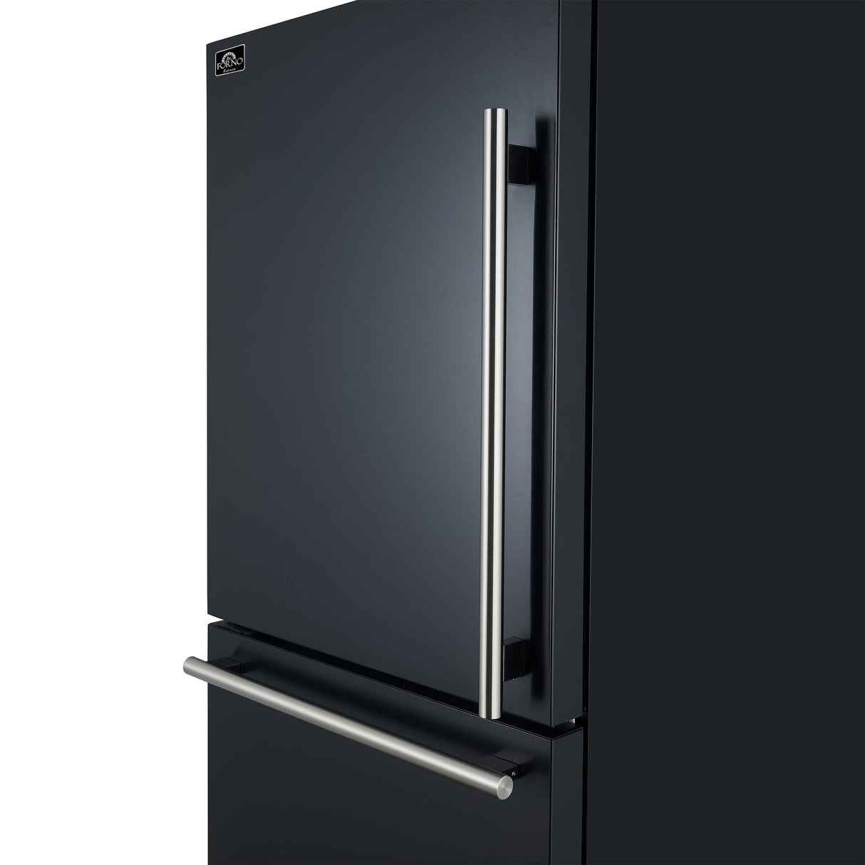 Forno Milano 2-Piece 62-Inch Freestanding Dual Bottom Freezer Refrigerator in Black - 34.4 cu.ft, Touch Control, Ice Maker