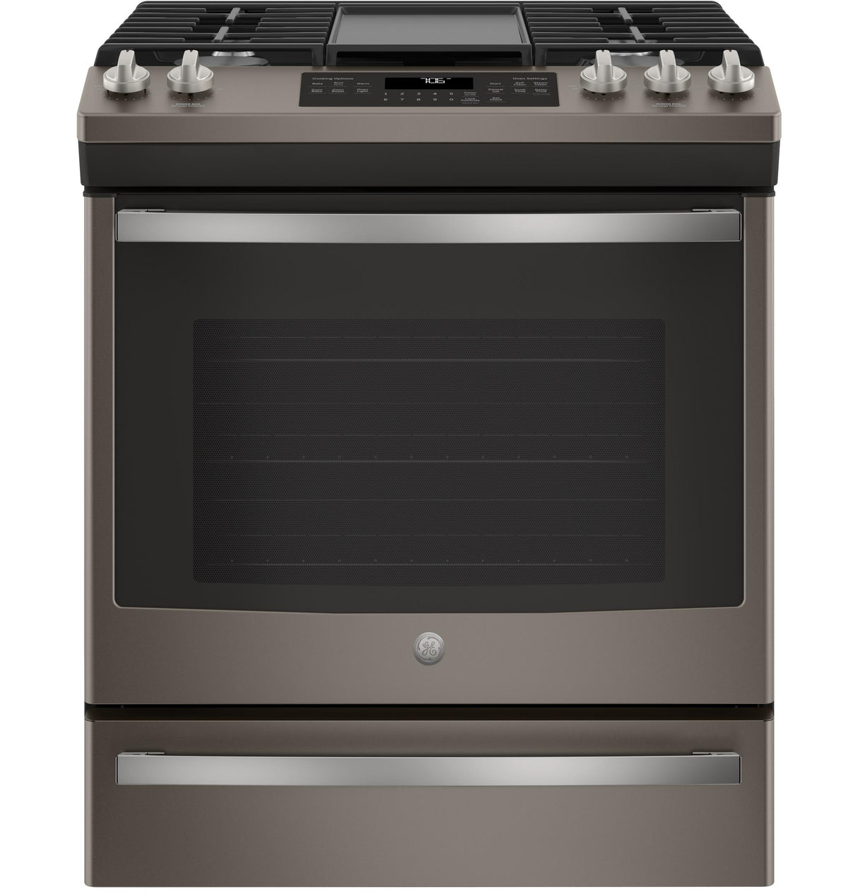 GE® 30" Slide-In Front-Control Convection Gas Range