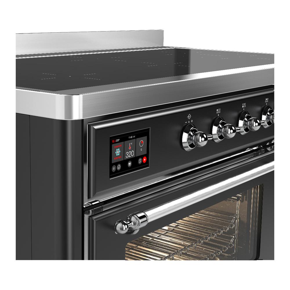 ILVE UMIB48NR3MGC Majestic III 48 inch Induction Range with 6 Elements, 5.02 cu. ft. Total Oven Capacity (Triple Glass Door, Graphite Matte, Chrome)