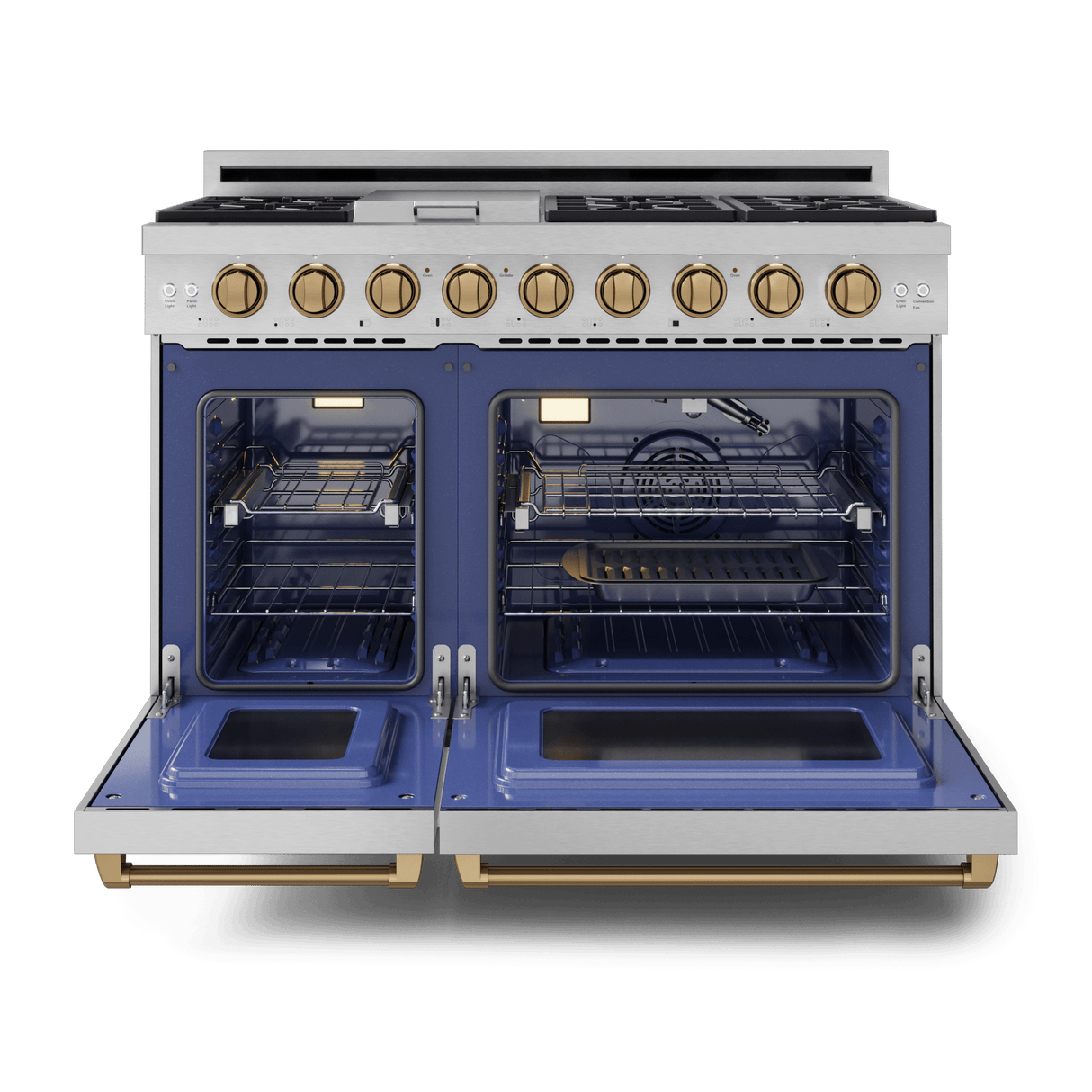 48 Inch Professional Gas Range With Pro-style Knobs In Stainless Steel/bronze Gordon Ramsay Series